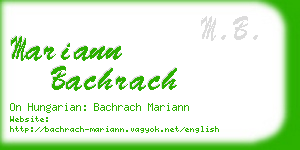 mariann bachrach business card
